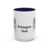 15oz Pekingese Dog Dad Mug, Navy, front view