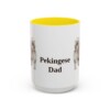 15oz Pekingese Dog Dad Mug, Yellow, front view