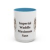 15oz Funny Pekingese Mug, Light Blue, front view