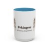 15oz Pekingese Latin Mug, Light Blue, front view