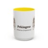 15oz Pekingese Latin Mug, Yellow, front view
