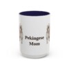 15oz Pekingese Dog Mom Mug, Navy, front view