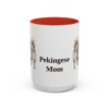 15oz Pekingese Dog Mom Mug, Red, front view