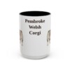 15oz Pembroke Welsh Corgi Mug, Black, front view