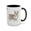 15oz Pembroke Welsh Corgi Mug, Black, right side view