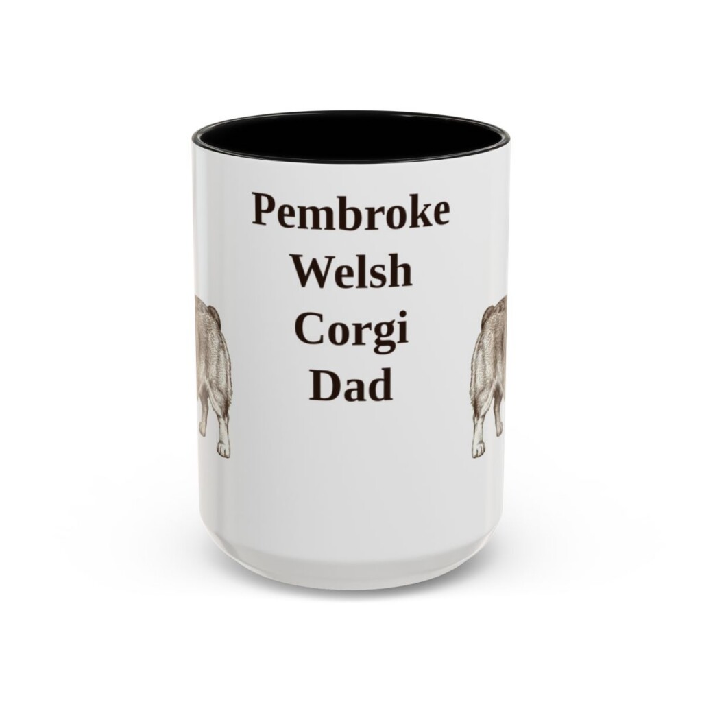 15oz-pembroke-welsh-corgi-mug-dad-black-front 15oz Pembroke Welsh Corgi Dog Dad Mug, Black, front view