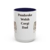 15oz-pembroke-welsh-corgi-mug-dad-navy 15oz Pembroke Welsh Corgi Dog Dad Mug, Navy, front view