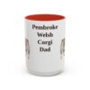 15oz-pembroke-welsh-corgi-mug-dad-red 15oz Pembroke Welsh Corgi Dog Dad Mug, Red, front view