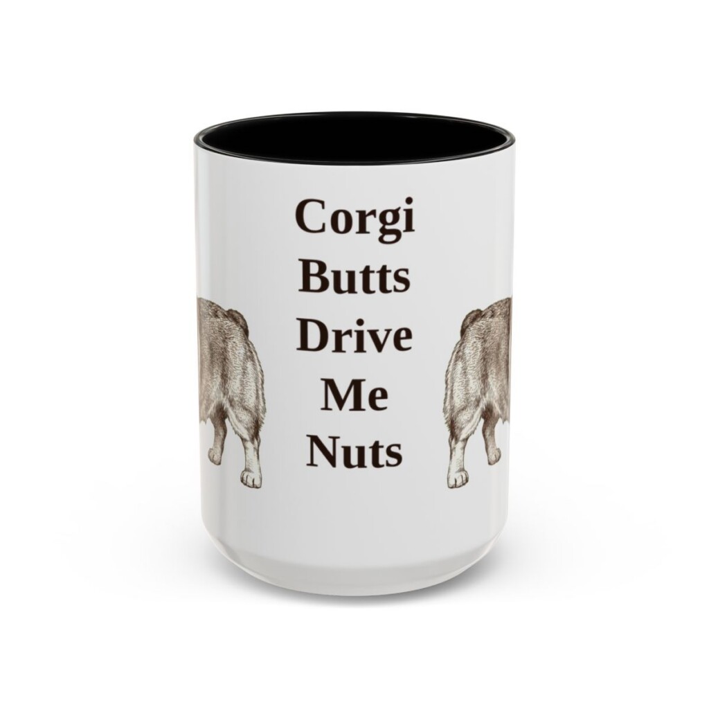 15oz-pembroke-welsh-corgi-mug-humor-black-front 15oz Funny Pembroke Welsh Corgi Mug, Black, front view