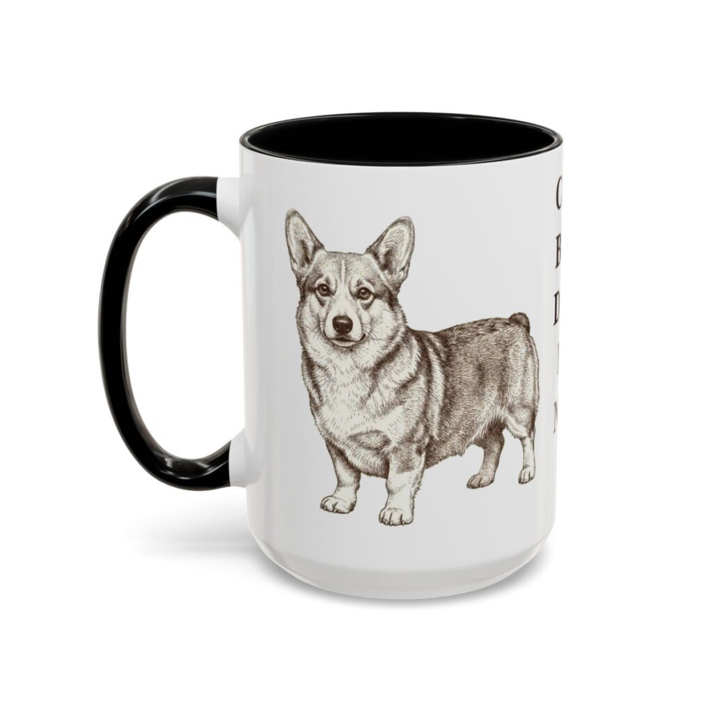15oz-pembroke-welsh-corgi-mug-humor-black-left 15oz Funny Pembroke Welsh Corgi Mug, Black, left side view