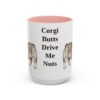 15oz-pembroke-welsh-corgi-mug-humor-pink 15oz Funny Pembroke Welsh Corgi Mug, Pink, front view
