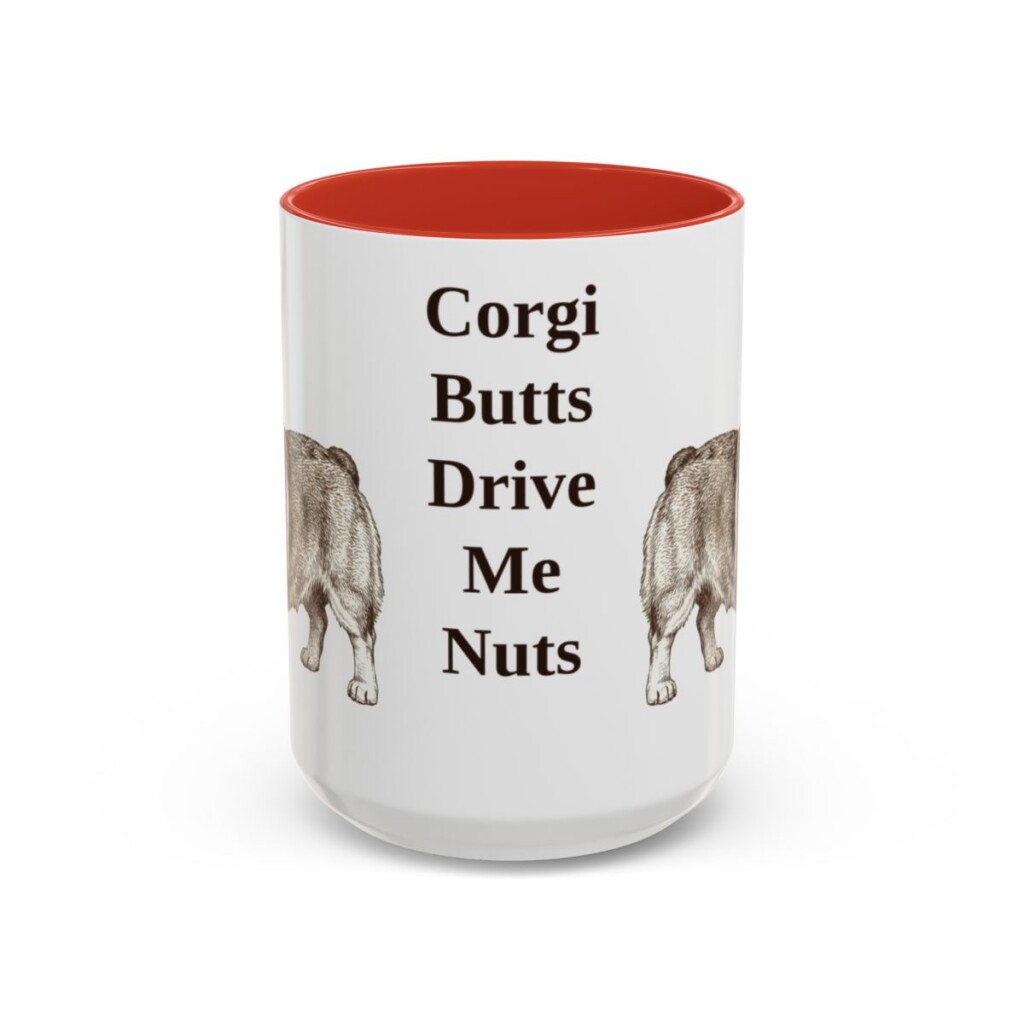 15oz-pembroke-welsh-corgi-mug-humor-red 15oz Funny Pembroke Welsh Corgi Mug, Red, front view