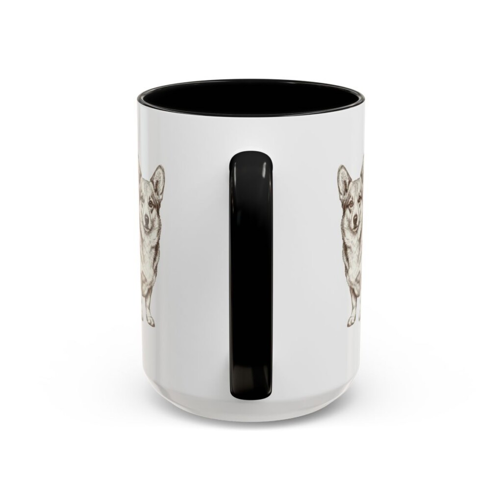15oz-pembroke-welsh-corgi-mug-latin-black-back 15oz Pembroke Welsh Corgi Latin Mug, Black, back view