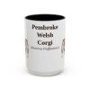 15oz-pembroke-welsh-corgi-mug-latin-black-front 15oz Pembroke Welsh Corgi Latin Mug, Black, front view