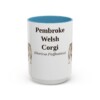 15oz-pembroke-welsh-corgi-mug-latin-light-blue 15oz Pembroke Welsh Corgi Latin Mug, Light Blue, front view