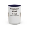 15oz-pembroke-welsh-corgi-mug-latin-navy 15oz Pembroke Welsh Corgi Latin Mug, Navy, front view