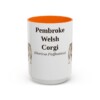15oz-pembroke-welsh-corgi-mug-latin-orange 15oz Pembroke Welsh Corgi Latin Mug, Orange, front view