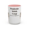 15oz-pembroke-welsh-corgi-mug-latin-pink 15oz Pembroke Welsh Corgi Latin Mug, Pink, front view