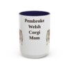 15oz Pembroke Welsh Corgi Dog Mom Mug, Navy, front view