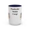 15oz Pembroke Welsh Corgi Mug, Navy, front view