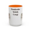 15oz Pembroke Welsh Corgi Mug, Orange, front view