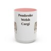 15oz Pembroke Welsh Corgi Mug, Pink, front view