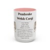 15oz Pembroke Welsh Corgi Mug, Pink, front view