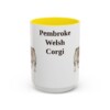 15oz Pembroke Welsh Corgi Mug, Yellow, front view