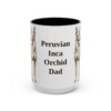 15oz Peruvian Inca Orchid Dog Dad Mug, Black, front view