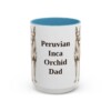 15oz Peruvian Inca Orchid Dog Dad Mug, Light Blue, front view