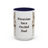 15oz Peruvian Inca Orchid Dog Dad Mug, Navy, front view