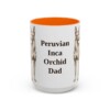 15oz Peruvian Inca Orchid Dog Dad Mug, Orange, front view