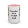 15oz Peruvian Inca Orchid Dog Dad Mug, Pink, front view
