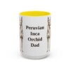 15oz Peruvian Inca Orchid Dog Dad Mug, Yellow, front view