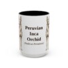 15oz Peruvian Inca Orchid Latin Mug, Black, front view