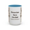 15oz Peruvian Inca Orchid Latin Mug, Light Blue, front view