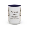 15oz Peruvian Inca Orchid Latin Mug, Navy, front view