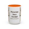 15oz Peruvian Inca Orchid Latin Mug, Orange, front view