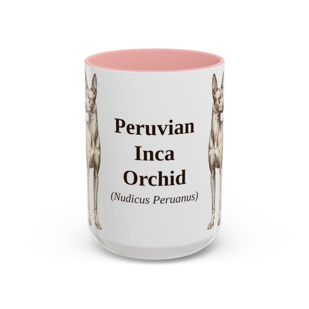 15oz Peruvian Inca Orchid Latin Mug, Pink, front view
