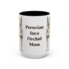 15oz Peruvian Inca Orchid Dog Mom Mug, Black, front view