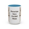 15oz Peruvian Inca Orchid Dog Mom Mug, Light Blue, front view