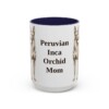 15oz Peruvian Inca Orchid Dog Mom Mug, Navy, front view