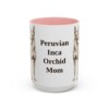 15oz Peruvian Inca Orchid Dog Mom Mug, Pink, front view