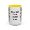 15oz Peruvian Inca Orchid Dog Mom Mug, Yellow, front view