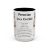 15oz Peruvian Inca Orchid Mug, Black, front view