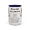 15oz Peruvian Inca Orchid Mug, Navy, front view