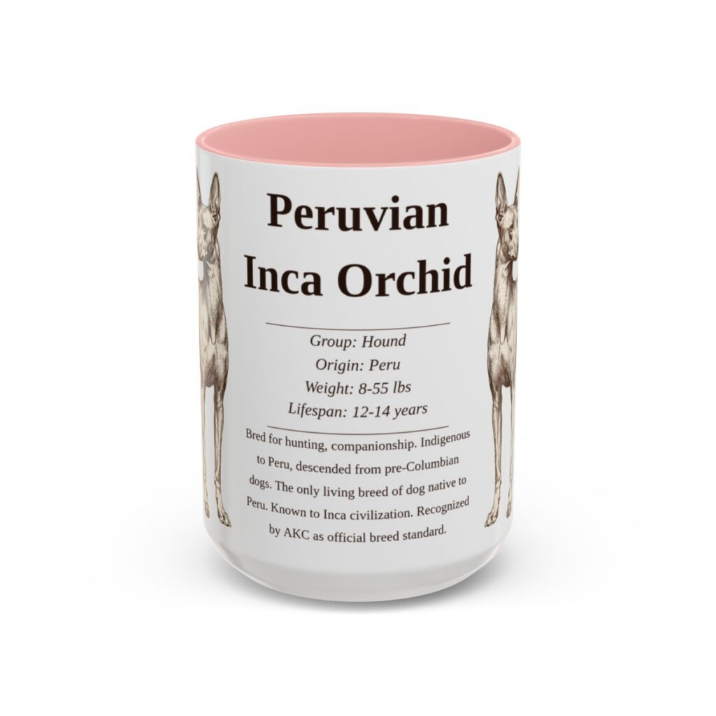 15oz Peruvian Inca Orchid Mug, Pink, front view
