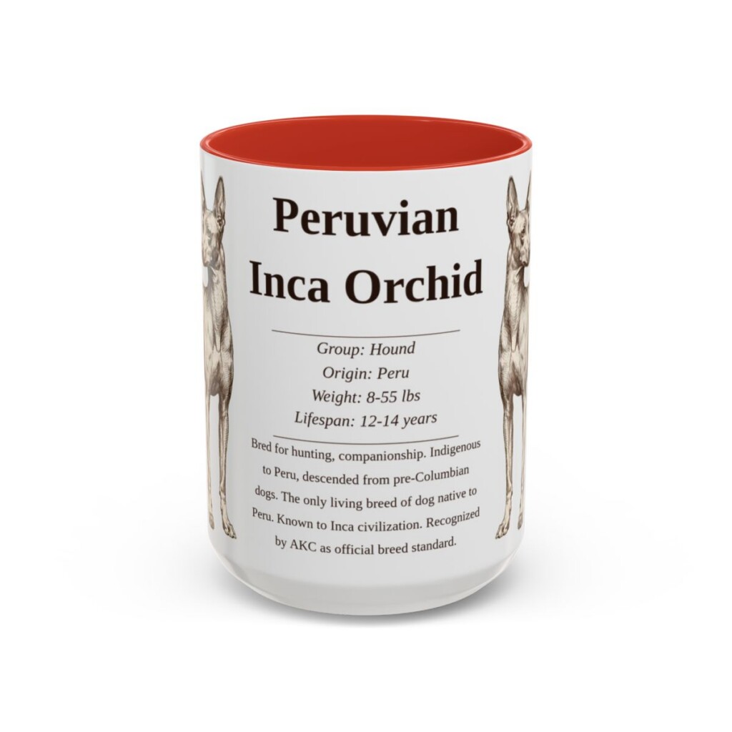 15oz Peruvian Inca Orchid Mug, Red, front view