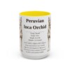 15oz Peruvian Inca Orchid Mug, Yellow, front view