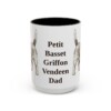 15oz Petit Basset Griffon Vendeen Dog Dad Mug, Black, front view